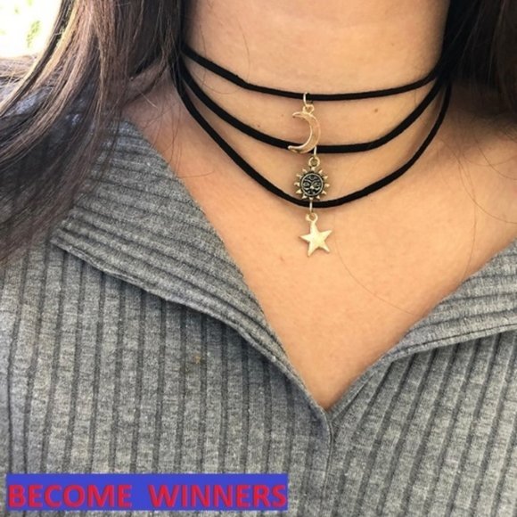 Jewelry - Hot New Sexy Gothic Sun Velvet Black Chokers (2 Sets)
